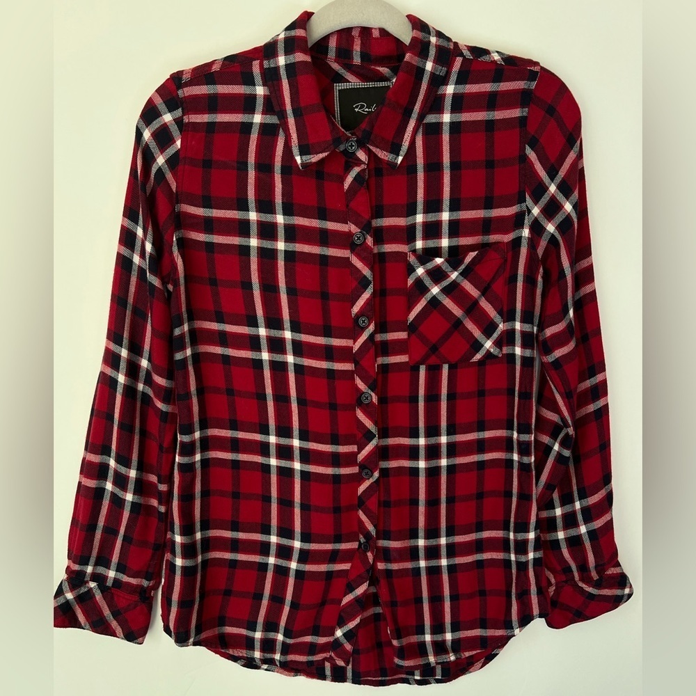 Rails Red Plaid Flannel Button Up Shirt
